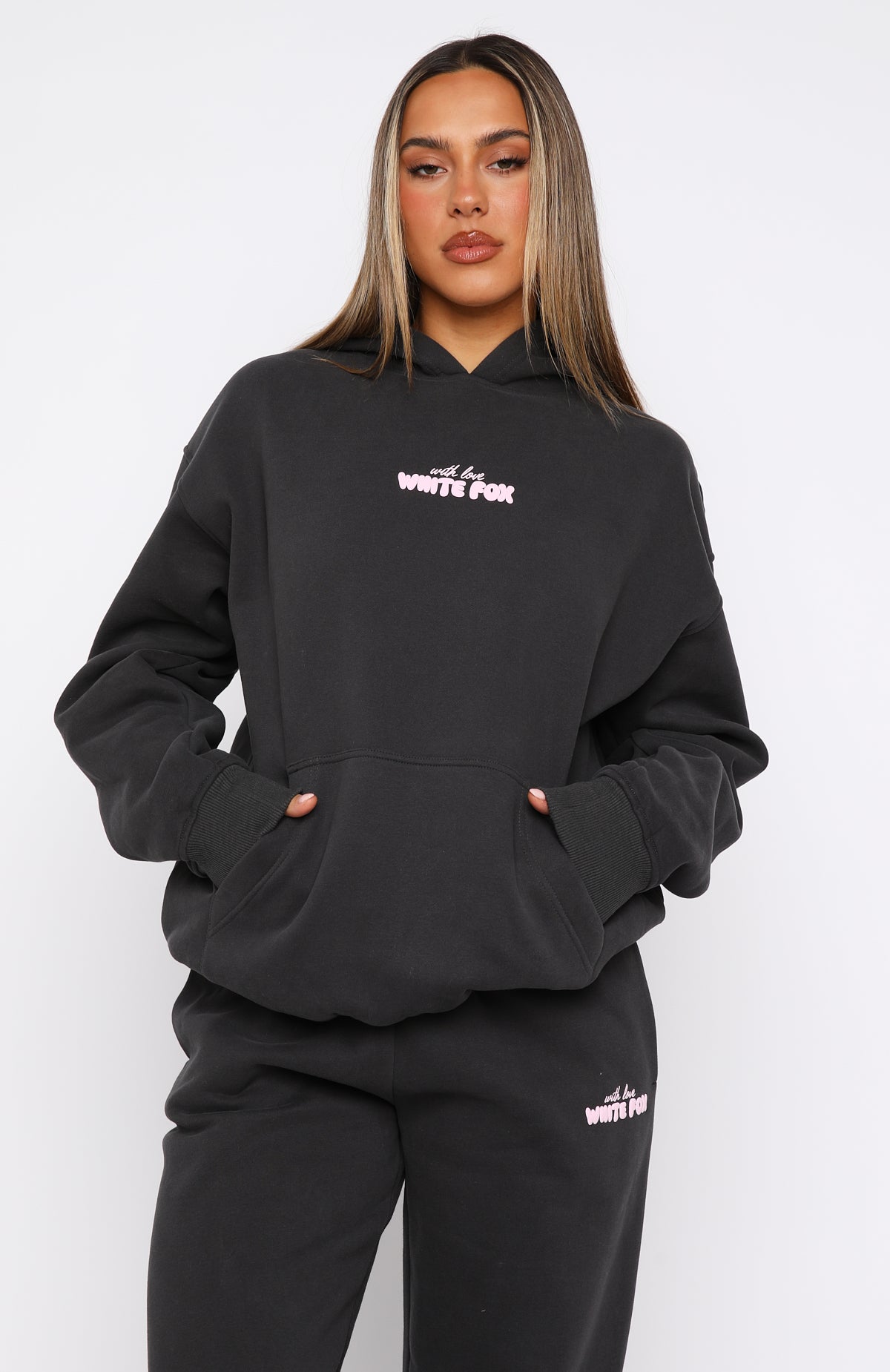 Feel The Love Oversized Hoodie Black