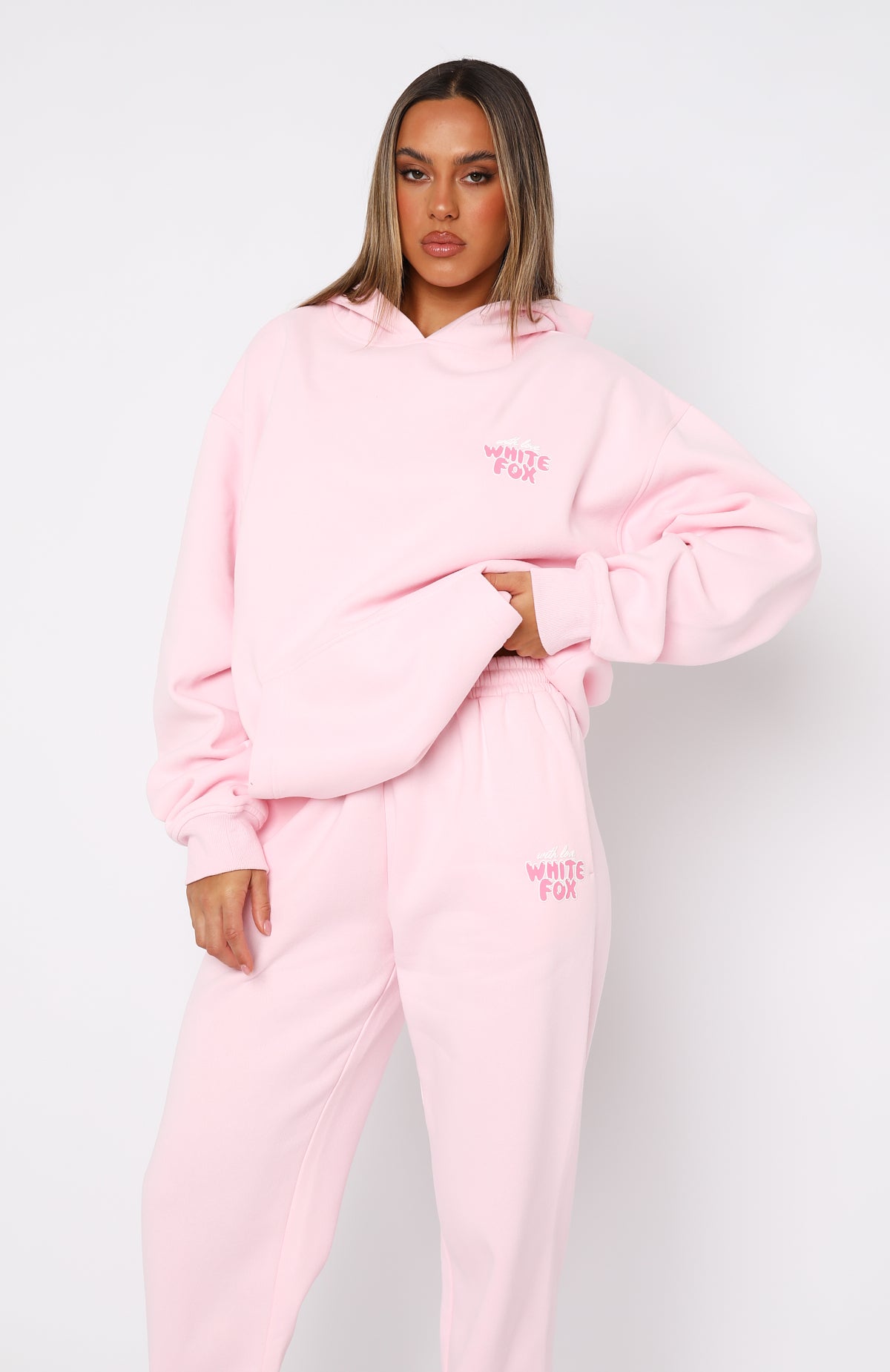 Babyhug Full Sleeves Hoodies Foil Stars Print- Pink