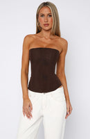 Tell Me A Secret Strapless Bustier Chocolate