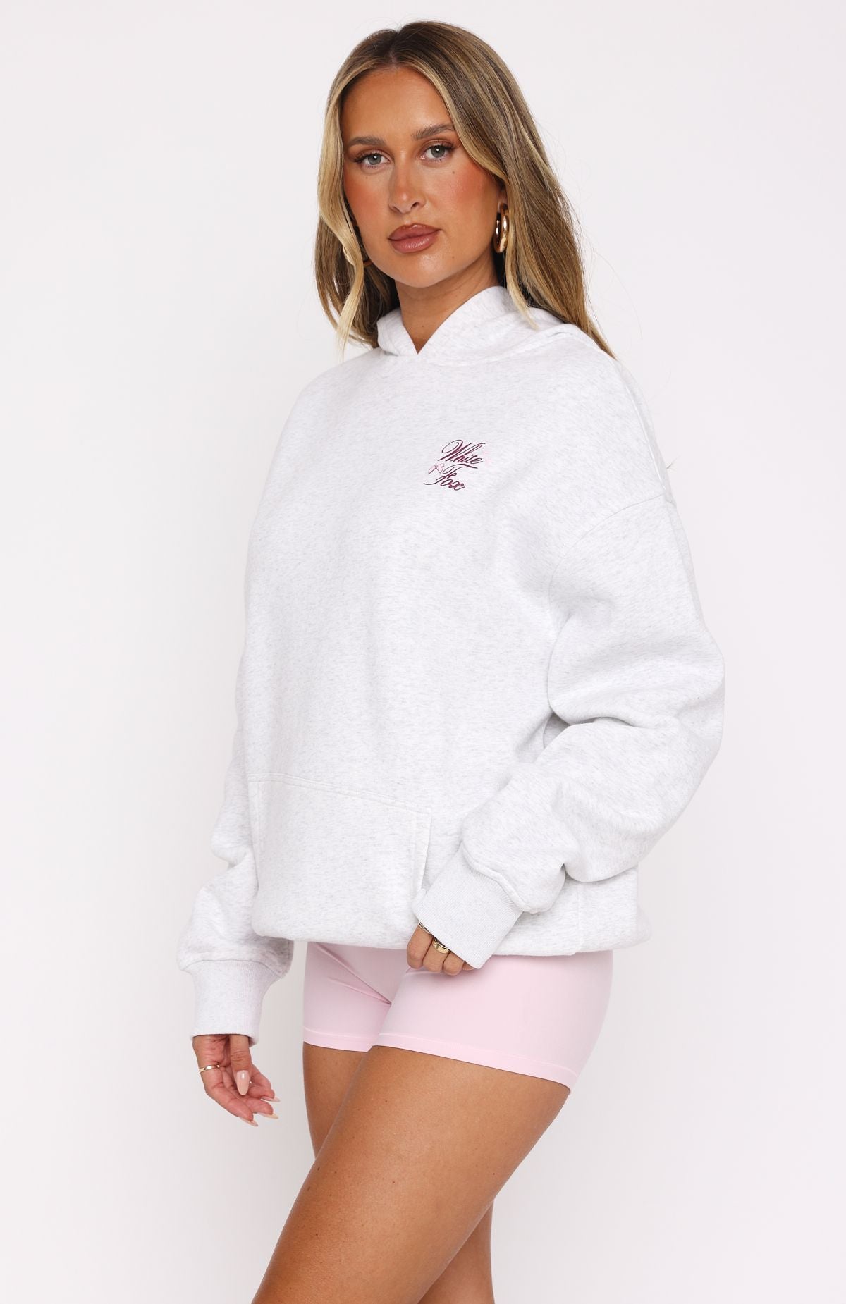 Verano Sixteen Maria Boxy Zip Front Hoodie Grey Marle/Lemon Stripe