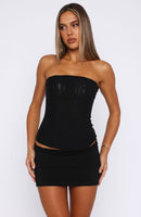 Tell Me A Secret Strapless Bustier Black