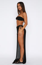 I Might Be Wrong Crochet Maxi Skirt Black