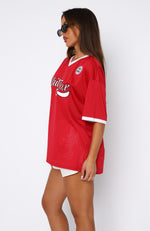 Hit A Home Run Oversized Jersey Red