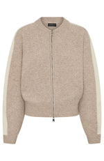 Stripe Me Down Knit Jacket Oat/White