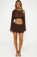 Capri Crush Mini Skirt Chocolate