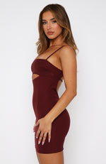 Casa Drama Embellished Mini Dress Wine