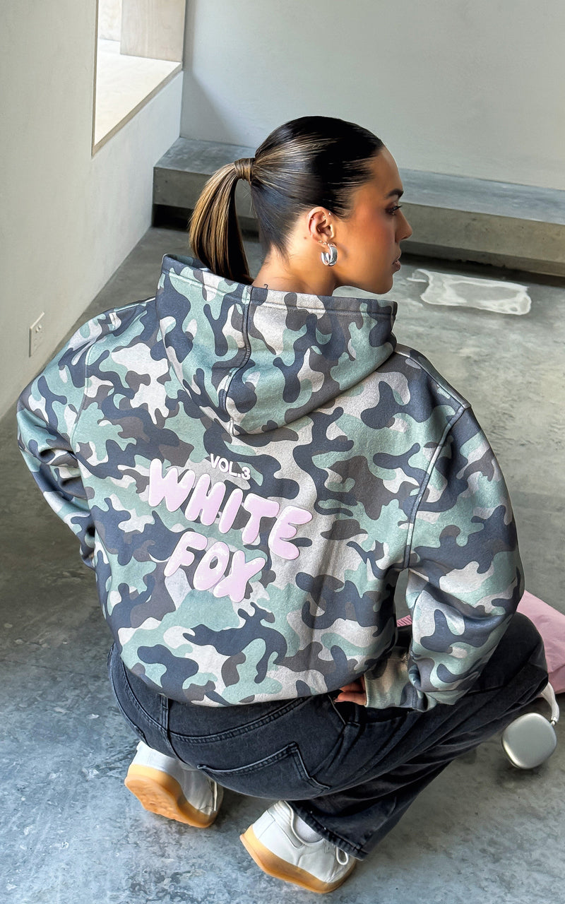 Offstage Printed Oversized Hoodie Washed Camo