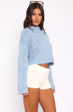 Going Through The Motions Knit Sweater Baby Blue