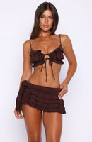 At First Sight Mini Skirt Chocolate