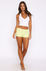 Lady Love Embellished Crochet Shorts Citrus