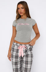 That Time Of Year Baby Tee Dark Grey Marle