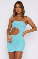 Sparkle For Me Embellished Mini Dress Azure