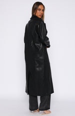 Two Timer PU Coat Black