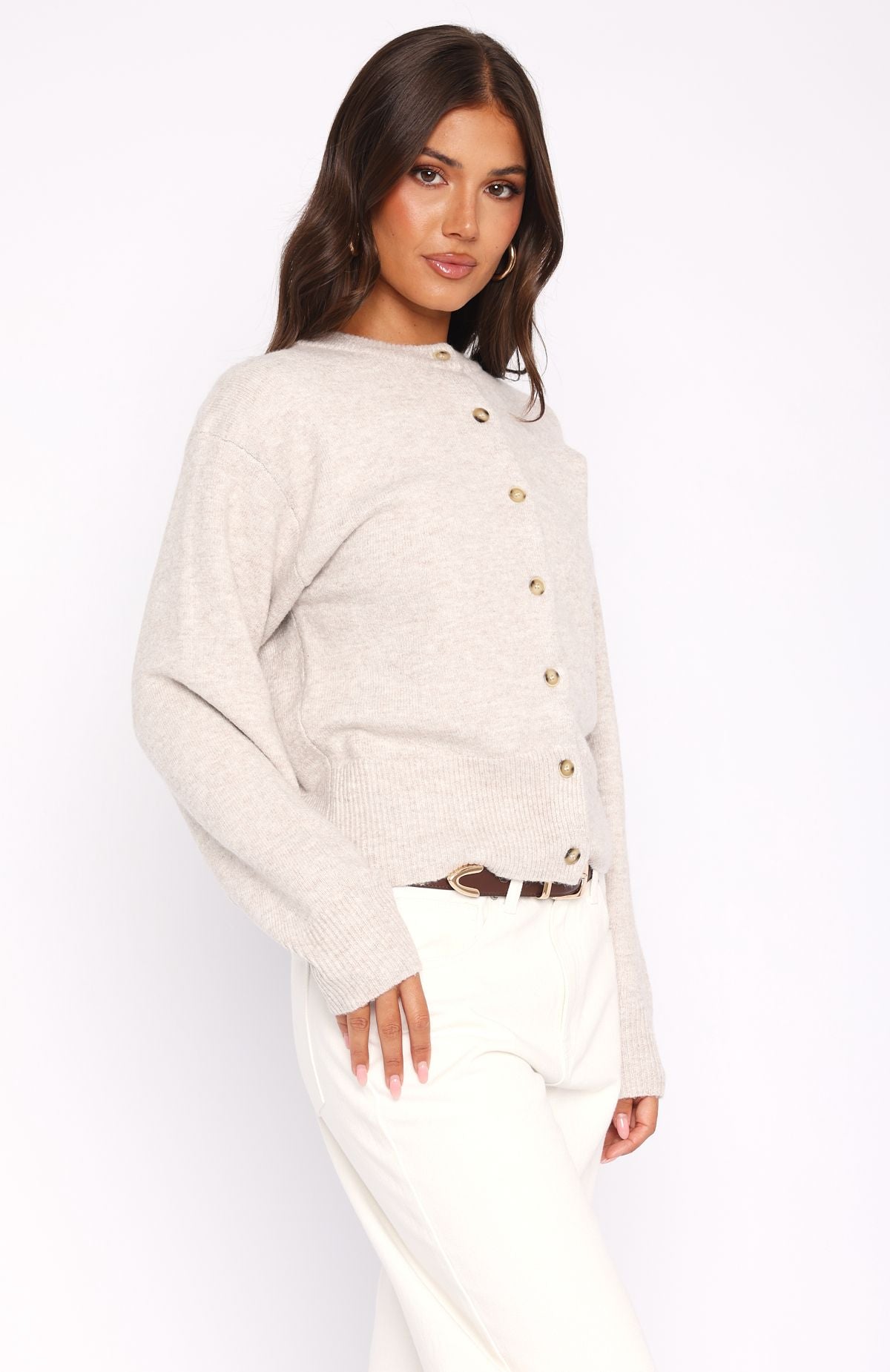 Helping Hand Knit Cardigan Oat | White Fox Boutique