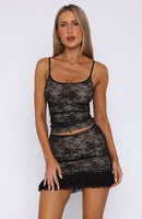 Let's Get Closer Lace Mini Skirt Black