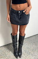 Broken Trust Denim Mini Skirt Black