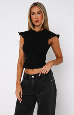 Into Me Relaxed Baby Tee Black