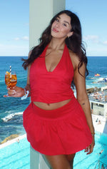 Inner Thoughts Halter Top Red