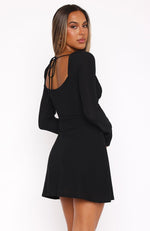 I Wanna Chill Long Sleeve Mini Dress Black