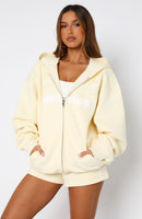 Ready To Go Zip Front Hoodie Lemon