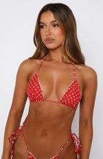 Coolum Reversible Bikini Top White/Red Polka Dot