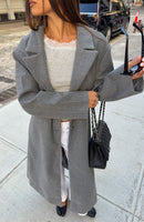 Side Eye Oversized Coat Charcoal
