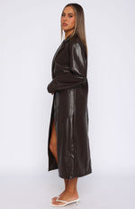Two Timer PU Coat Chocolate