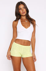 Lady Love Embellished Crochet Shorts Citrus