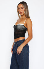 To My Heart Lace Bustier Black