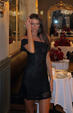 All The Lovers Lace Mini Dress Black