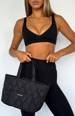Always Moving Quilted Mini Tote Bag Black