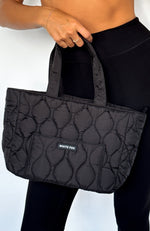 Always Moving Quilted Mini Tote Bag Black