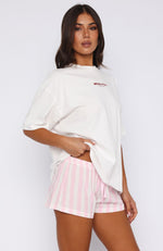 Echoes Of You Pyjama Shorts Pink/White