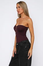 Top Of The Game Strapless Bodysuit Plum