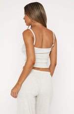 Happier Now Pyjama Top Grey Marle