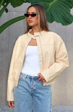 Tell Me Nothing PU Jacket Blonde