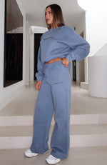 Stay Lifted Wide Leg Sweatpants Ocean