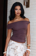 Halfway Over It Strapless Top Chocolate