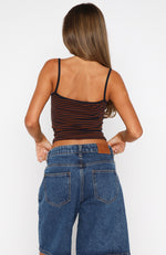 Just Let It Go Singlet Navy/Tan Stripe
