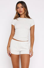 Meant To Tell Mini Shorts Grey Marle