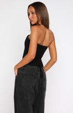 Bye Girl Strapless Bustier Black
