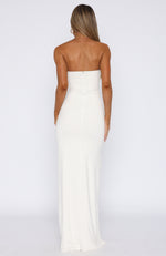 Deep In My Heart Strapless Maxi Dress White