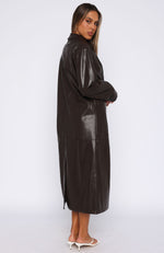 Two Timer PU Coat Chocolate