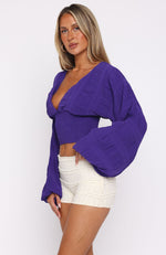 Love Shy Long Sleeve Top Violet