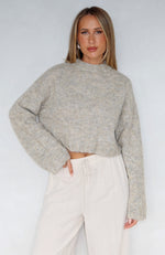 Going Through The Motions Knit Sweater Peppered Taupe