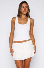 Going For A Drive Mini Skirt White