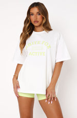 Down To The Wire Oversized Tee White
