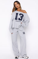 Only One Left Track Pants Grey Marle