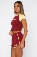 No Reason Baby Tee Burgundy