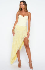 Dancing On My Own Midi Skirt Lemon